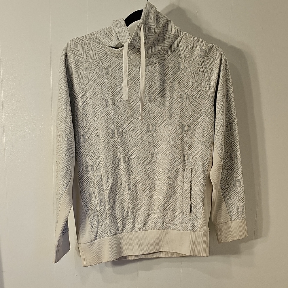 Prana Cream and Gray Knit Top